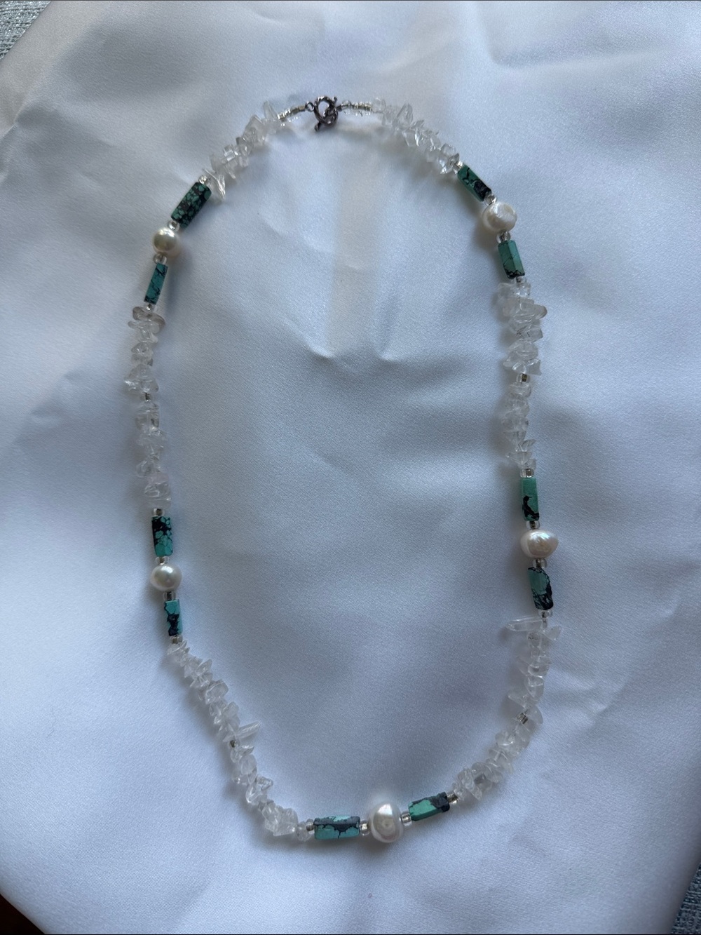 Beautiful mixed necklace with real Baroque pearls